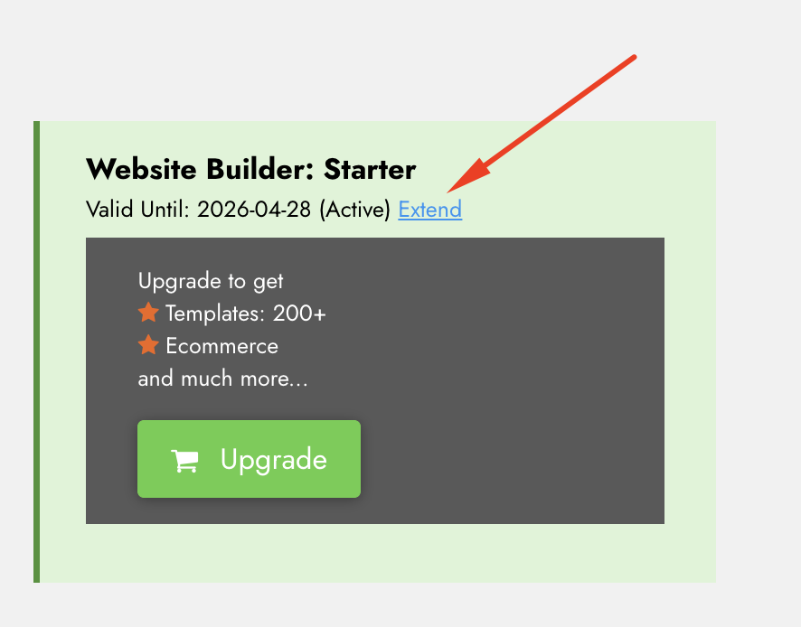 Click on the button "Extend"