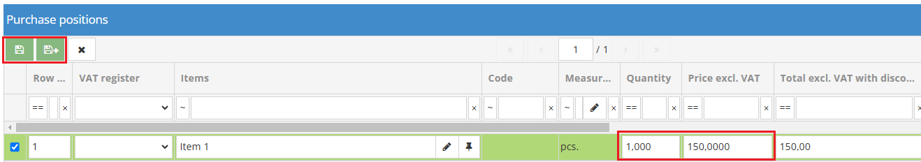 Adding quantity and price for the purchased product or service