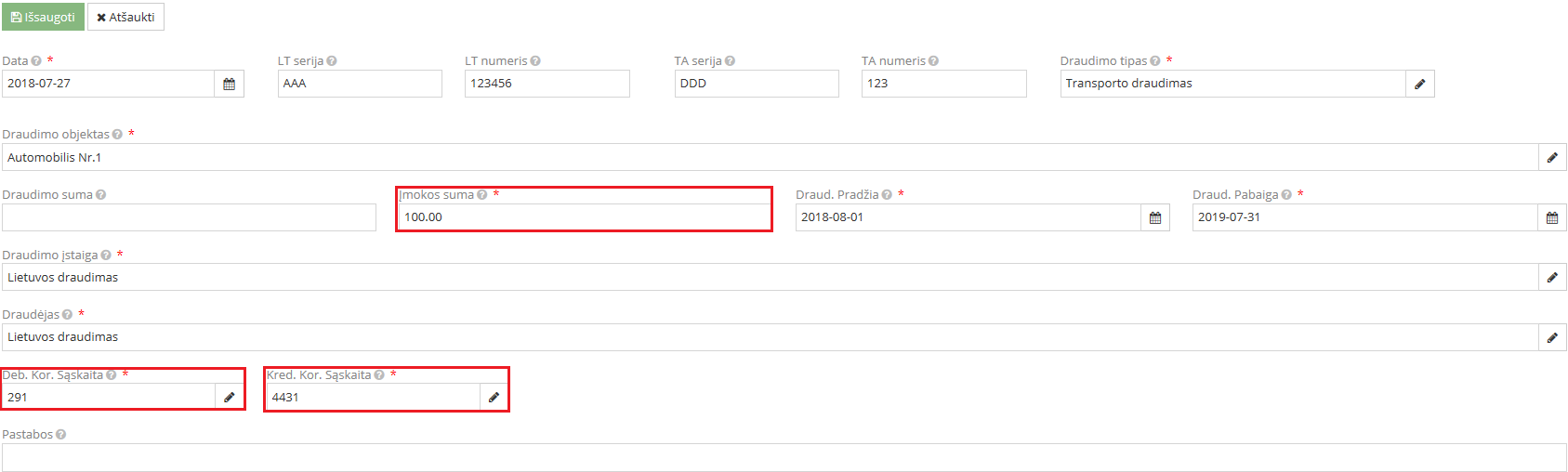 Draudimo sutarties langas