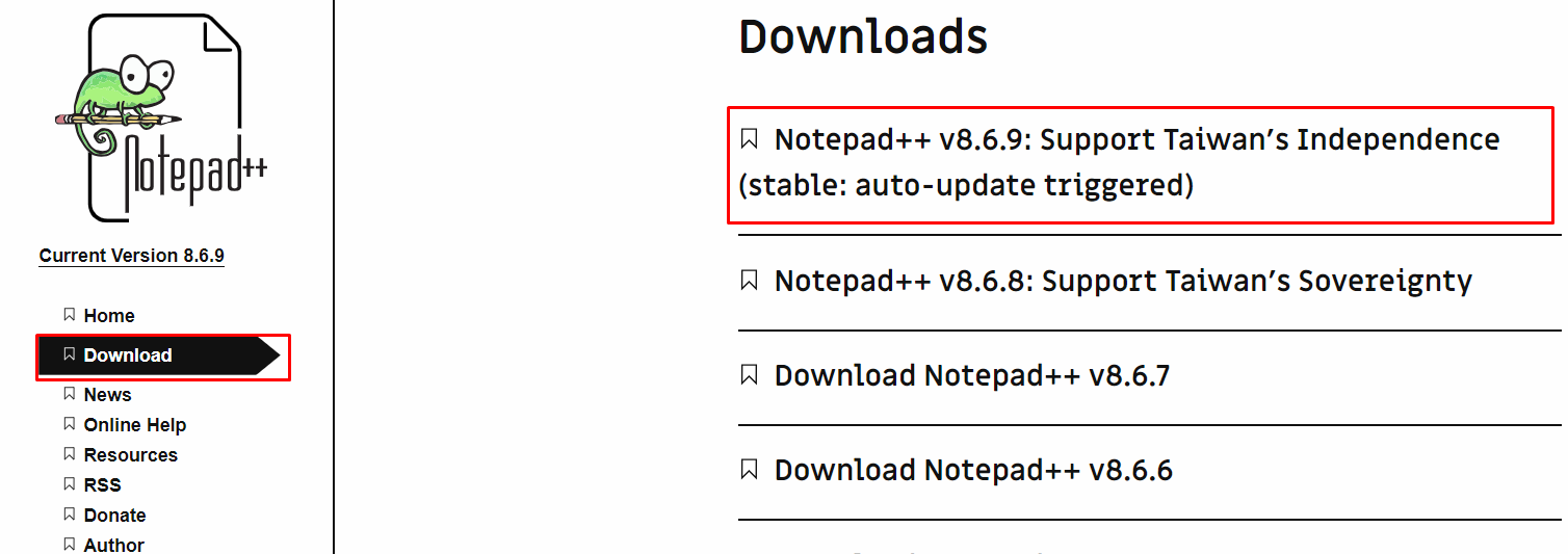 Notepad++ diegimo langas