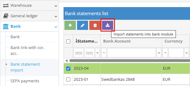 How to import a bank statement in excel format? - Site.pro