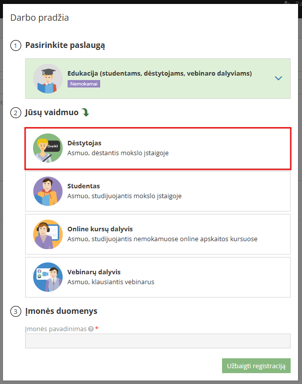 vaidmens pasirinkimas