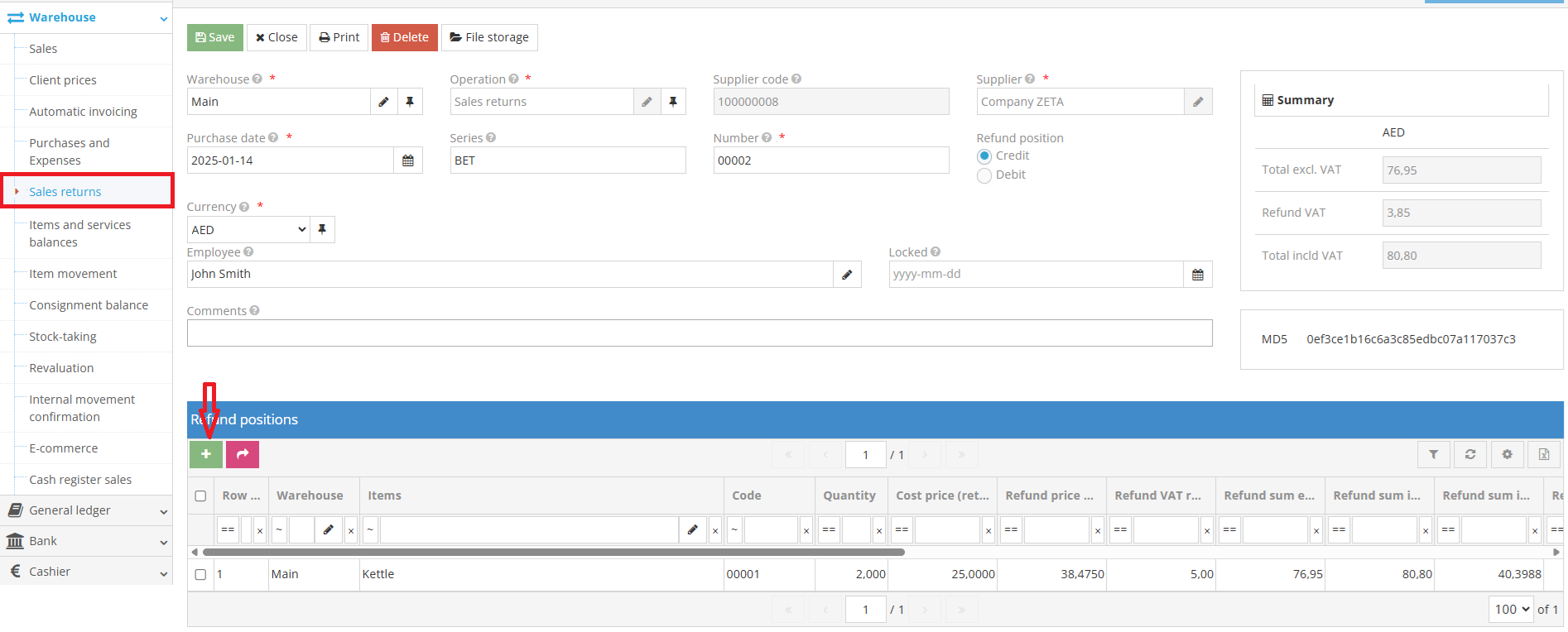 How to make a sales return? - Site.pro