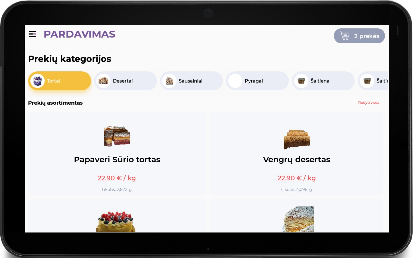 A smart app for Android tablets designed to help the salesperson at the counter.