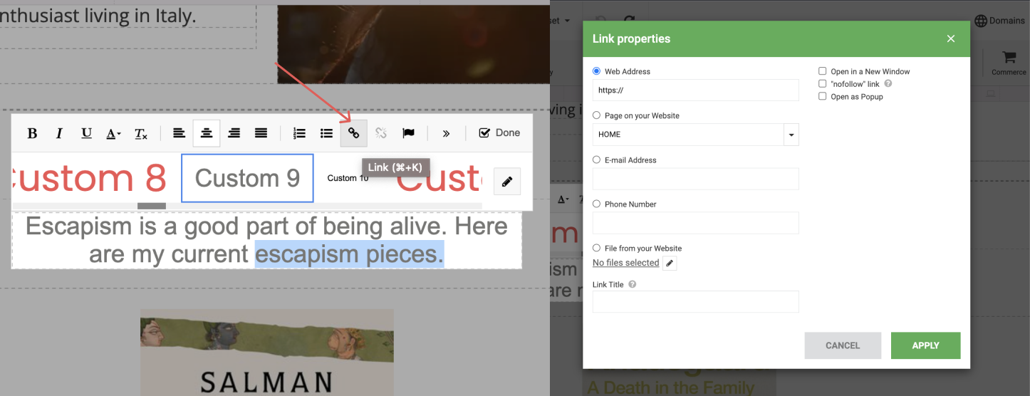 Manage your link