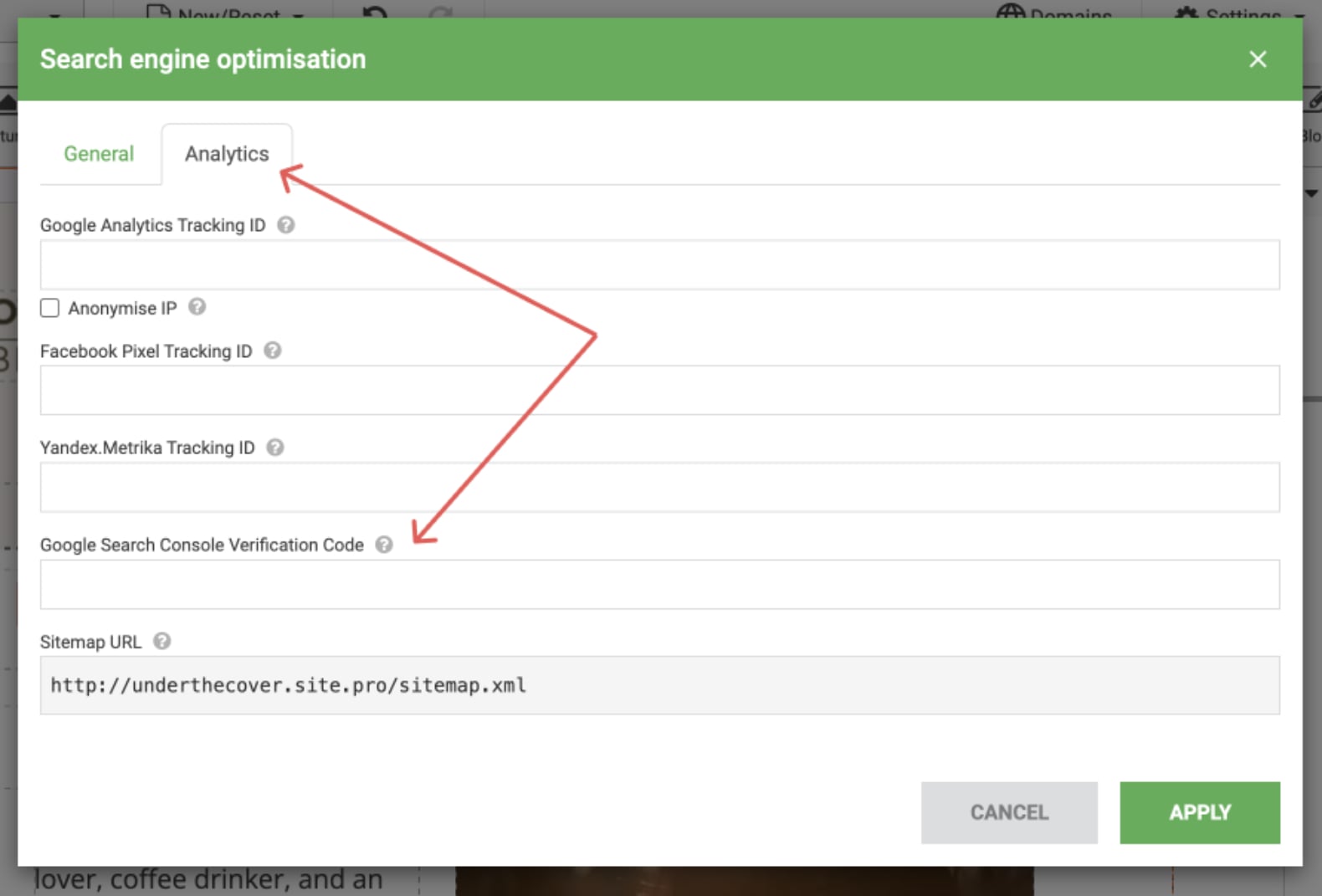 Connecting Google Search Console to your website
