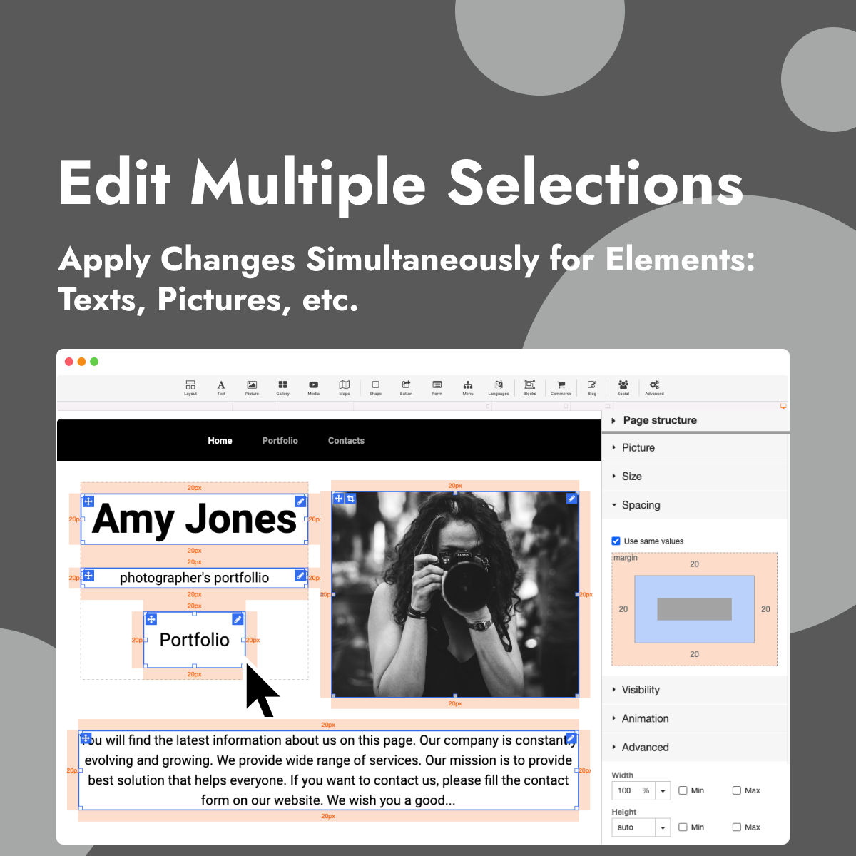 Editing multiple selections in Facebook banner Editing multiple selections in Facebook banner