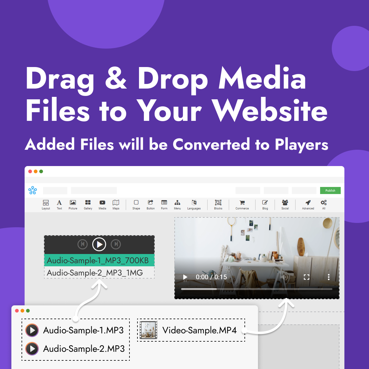 Drag and drop media files to your website Drag and drop media files to your website