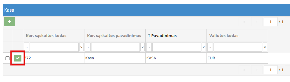 Kasos parinkimo langas