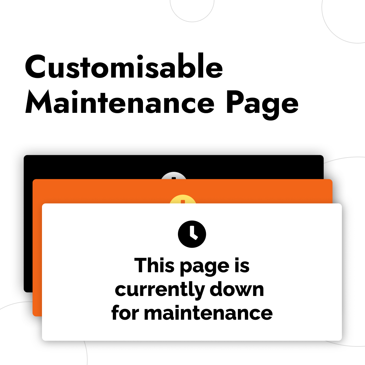 Custom Maintenance page settings screen Custom Maintenance page settings screen