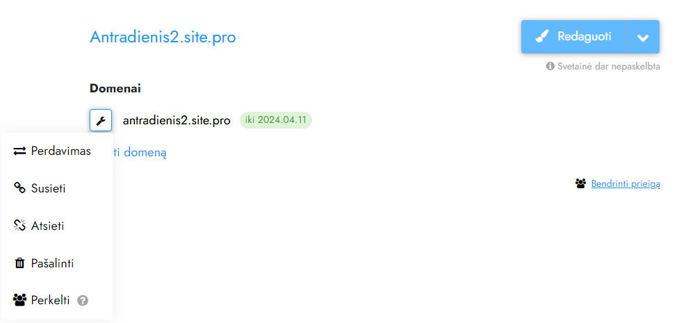 Kaip susieti įsigytą domeną?